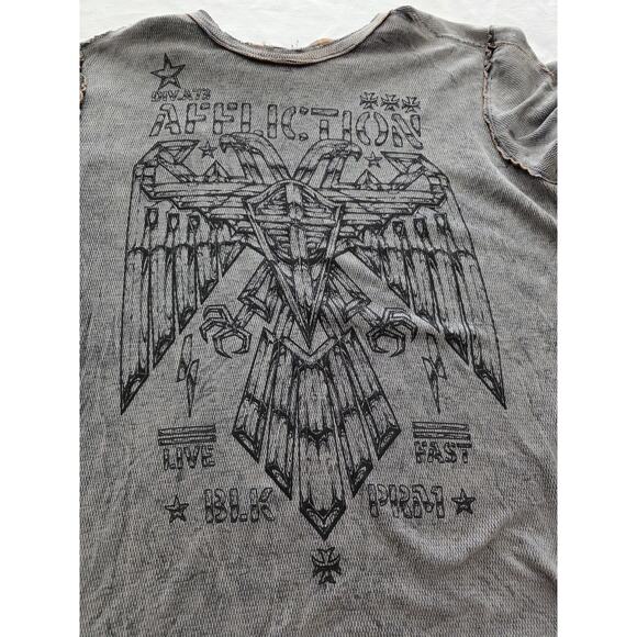 VINTAGE Affliction Reversible Thermal Long sleeve Early 2000s Y2K XXXL Men’s - Picture 12 of 14